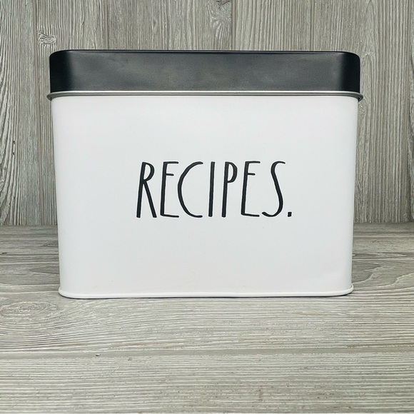 Rae Dunn Tin Recipe Box w/ 24 Cards sealable flour & tea decorative containers - Picture 2 of 16